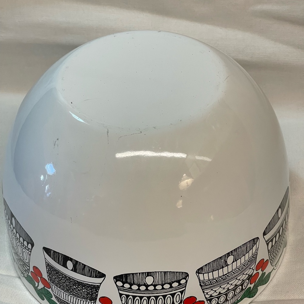 Vintagege MCM Enamel Kaj Franck Bowl Christmas’s Holly - Picture 5 of 6